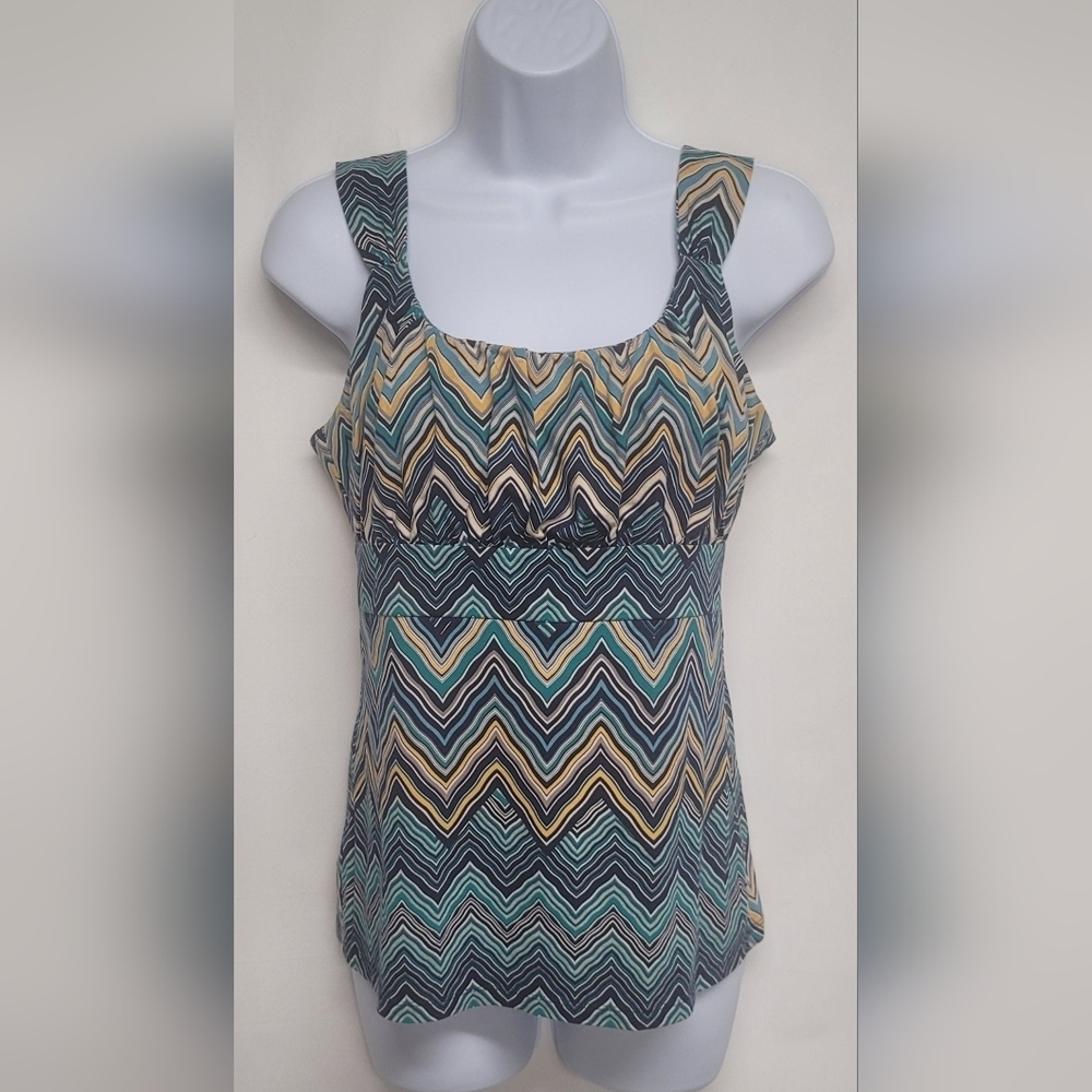 Ann Taylor Sleeveless Top S Ruched Gathered Bust Stretch